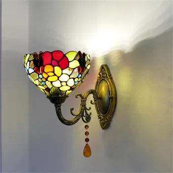 OUFULA Tiffany Sienas lampas Brā Mūsdienu LED Lampas, Iekštelpu Armatūra Mājas Guļamistaba, Dzīvojamā Istaba