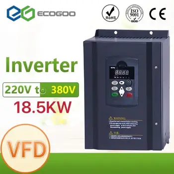 VFD inverter 18.5 KW 1 PH 220V ieejas un 3 PH 380V izejas frekvences pārveidotājs mehānisko