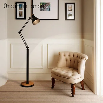 Vienkārši viesistaba, guļamistaba lampas LED locīšanas grīdas lampa mūsdienu Amerikāņu radošo studiju vertikālā gultas lampa Pastmarkas bezmaksas