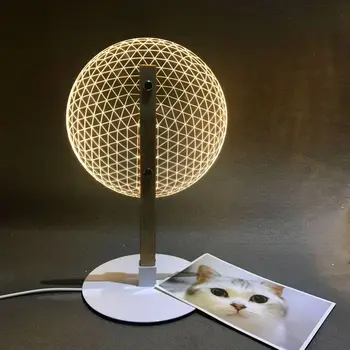 Ziemeļvalstu lampas akrila LED mazā nakts gaismas guļamistaba rotā galda lampa vadītājs gulta 3 d gaismas koka galda lampas