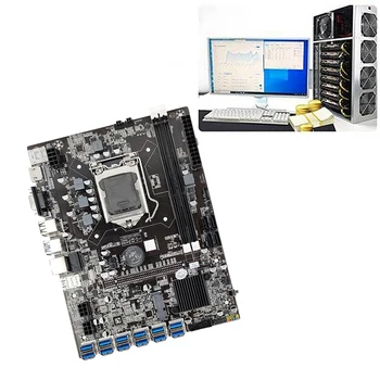 B75 BTC Ieguves Mātesplati 12 USB3.0 līdz PCIE1X Grafikas Kartes Ligzda LGA1155 DDR3 DIMM RAM SATA3.0 B250 ar SATA Kabeli
